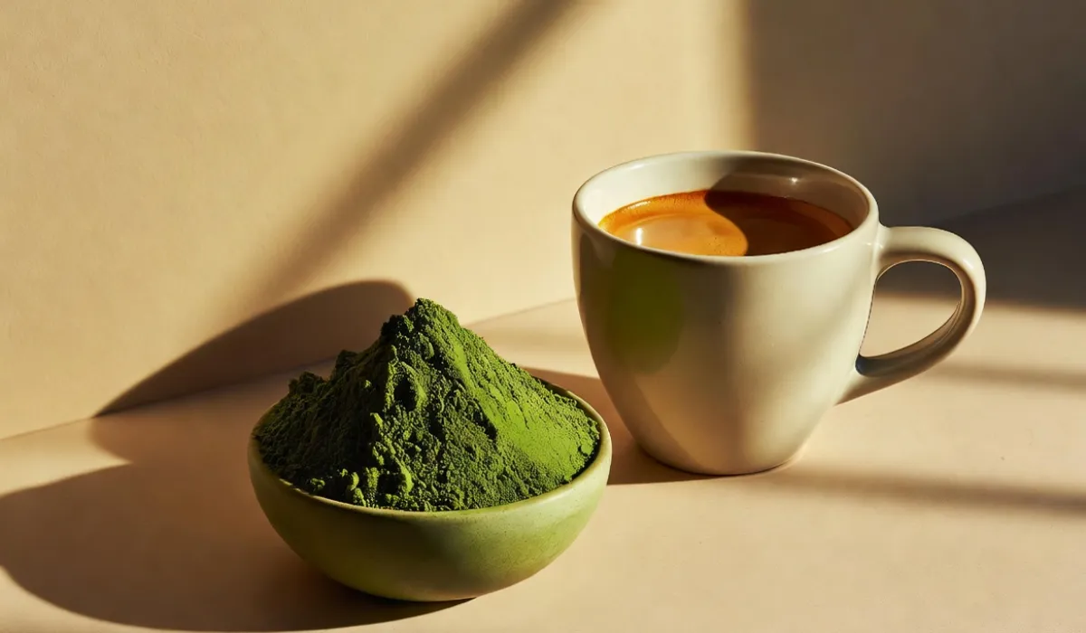 ماچا اسپرسو با شات قهوه